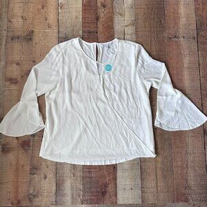 41 Hawthorne white bell sleeve blouse women's xl